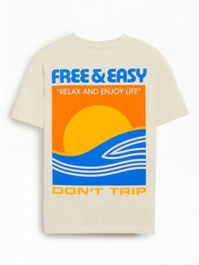 Free & Easy "Don't Trip" Short Sleeve Tee - Cream